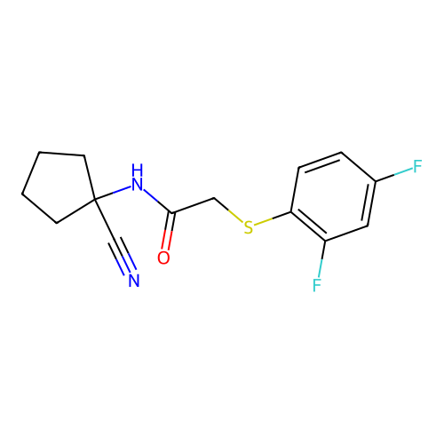N-(1-cyanocyclopentyl)-2-[(2,4-difluorophenyl)sulfanyl]acetamide structure