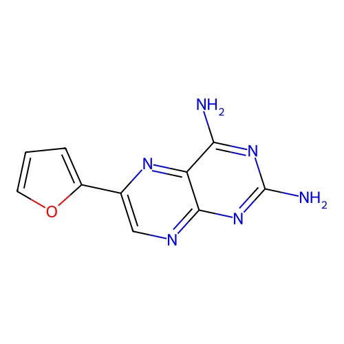 2,4-Diamino-6-(2-furyl)pteridine structure