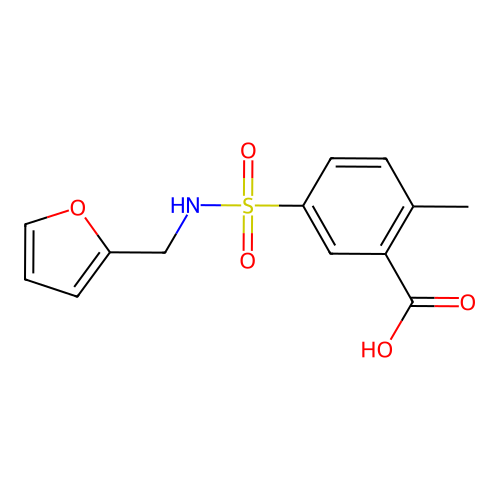 5-[(Furan-2-ylmethyl)sulfamoyl]-2-methylbenzoic acid structure