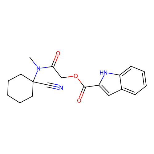 [(1-cyanocyclohexyl)(methyl)carbamoyl]methyl 1H-indole-2-carboxylate structure