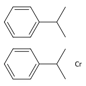 Bis((1,2,3,4,5,6-eta)-(1-methylethyl)benzene)chromium structure