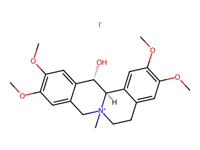 N-Methyl (+-)-13-alpha-hydroxyxylopinine iodide (beta) structure