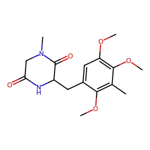 1-Methyl-3-(2,4,5-trimethoxy-3-methylphenylmethyl)-2,5-piperazinedione structure