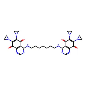 5,8-Quinazolinedione, 4,4'-(1,7-heptanediyldiiminobis(6,7-bis(1-aziridinyl)- structure