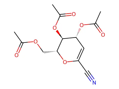 [(2R,3S,4R)-3,4-diacetyloxy-6-cyano-3,4-dihydro-2H-pyran-2-yl]methyl acetate structure