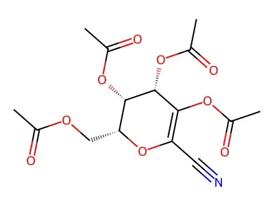 (3,4,5-triacetyloxy-6-cyano-3,4-dihydro-2H-pyran-2-yl)methyl acetate structure