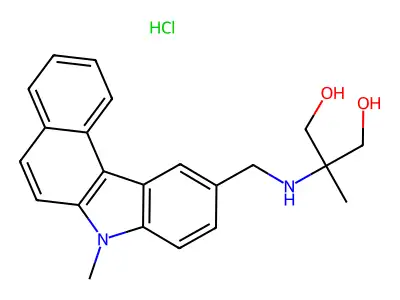 1,3-Propanediol, 2-methyl-2-(((7-methyl-7H-benzo(c)carbazol-10-yl)methyl)amino)- structure