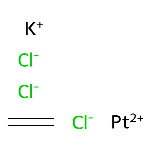 Platinate(1-), trichloro(eta2-ethene)-, potassium (1:1) structure