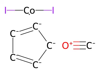 Carbon monoxide;cyclopenta-1,3-diene;diiodocobalt structure