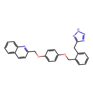 2-((4-((2-(2H-Tetrazol-5-ylmethyl)phenyl)methoxy)phenoxy)methyl)quinoline structure