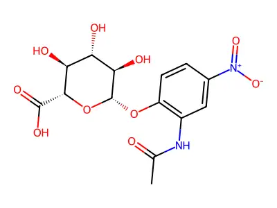 beta-D-Glucopyranosiduronic acid, 2-(acetylamino)-4-nitrophenyl structure