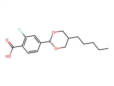 2-fluoro-4-(5-pentyl-1,3,2-dioxaborinan-2-yl)benzoic Acid structure