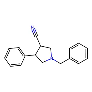 (3R,4S)-1-benzyl-4-phenylpyrrolidine-3-carbonitrile structure