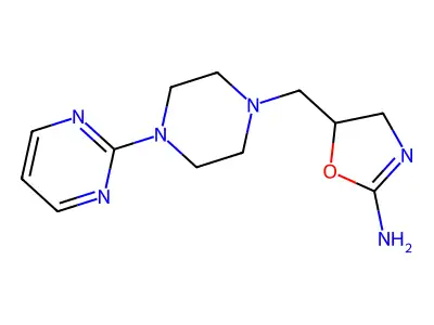 4,5-Dihydro-5-((4-(2-pyrimidinyl)-1-piperazinyl)methyl)-2-oxazolamine structure