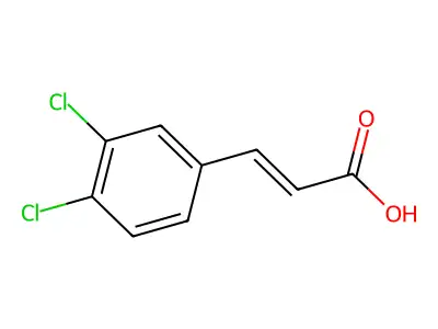 3-(3,4-二氯苯基)丙烯酸 structure