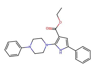 ethyl 5-phenyl-2-(4-phenylpiperazin-1-yl)-1H-pyrrole-3-carboxylate structure