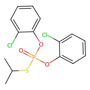 Phosphorothioic acid, O,O-bis(2-chlorophenyl) S-(1-methylethyl) ester structure