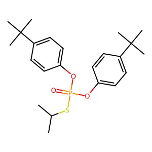 Phosphorothioic acid, O,O-bis(4-(1,1-dimethylethyl)phenyl) S-(1-methylethyl) ester structure