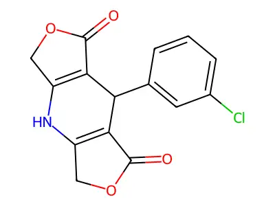 1H,3H-Difuro(3,4-b:3',4'-e)pyridine-1,7(4H)-dione, 5,8-dihydro-8-(3-chlorophenyl)- structure