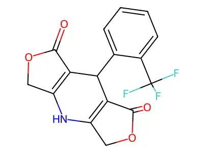 1H,3H-Difuro(3,4-b:3',4'-e)pyridine-1,7(4H)-dione, 5,8-dihydro-8-(2-(trifluoromethyl)phenyl)- structure