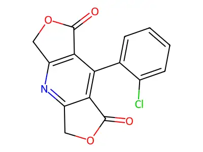 1H,3H-Difuro(3,4-b:3',4'-e)pyridine-1,7(5H)-dione, 8-(2-chlorophenyl)- structure