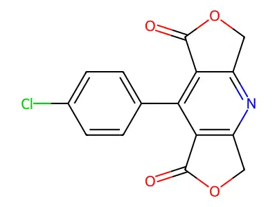 1H,3H-Difuro(3,4-b:3',4'-e)pyridine-1,7(5H)-dione, 8-(4-chlorophenyl)- structure
