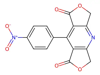 1H,3H-Difuro(3,4-b:3',4'-e)pyridine-1,7(5H)-dione, 8-(4-nitrophenyl)- structure