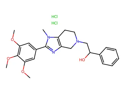 5H-Imidazo(4,5-c)pyridine-5-ethanol, 1,4,6,7-tetrahydro-1-methyl-alpha-phenyl-2-(3,4,5-trimethoxyphenyl)-, dihydrochloride structure