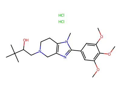 5H-Imidazo(4,5-c)pyridine-5-ethanol, 1,4,6,7-tetrahydro-alpha-(1,1-dimethylethyl)-1-methyl-2-(3,4,5-trimethoxyphenyl)-, dihydrochloride structure