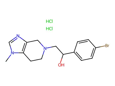 5H-Imidazo(4,5-c)pyridine-5-ethanol, 1,4,6,7-tetrahydro-alpha-(4-bromophenyl)-1-methyl-, dihydrochloride structure