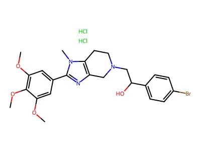 5H-Imidazo(4,5-c)pyridine-5-ethanol, 1,4,6,7-tetrahydro-alpha-(4-bromophenyl)-1-methyl-2-(3,4,5-trimethoxyphenyl)-, dihydrochloride structure