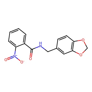 N-(1,3-苯并二氧戊环-5-基甲基)-2-硝基苯甲酰胺 structure