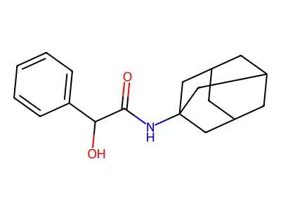 N-(1-adamantyl)-2-hydroxy-2-phenylacetamide structure