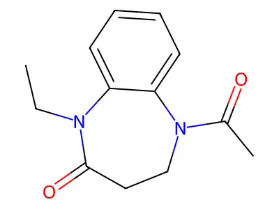 2H-1,5-Benzodiazepin-2-one, 1,3,4,5-tetrahydro-5-acetyl-1-ethyl- structure