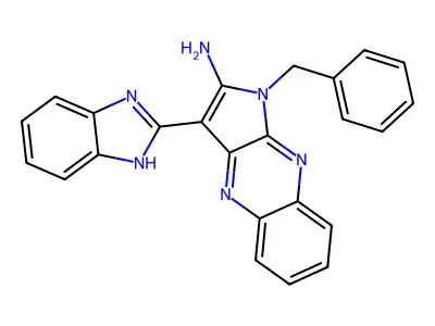 3-(1H-benzimidazol-2-yl)-1-benzyl-1H-pyrrolo[2,3-b]quinoxalin-2-amine structure