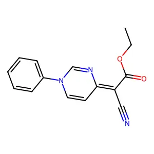 ethyl (2Z)-2-cyano-2-(1-phenylpyrimidin-4-ylidene)acetate structure