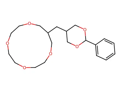 12-[(2-Phenyl-1,3-dioxan-5-yl)methyl]-1,4,7,10-tetraoxacyclotridecane structure