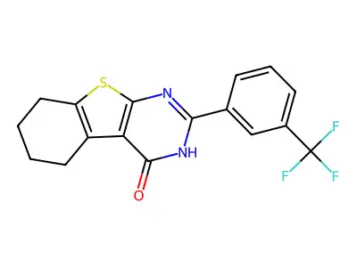 Benzothieno(2,3-d)pyrimidin-4(1H)-one, 5,6,7,8-tetrahydro-2-(3-(trifluoromethyl)phenyl)- structure
