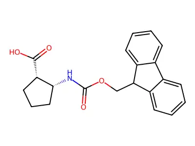 2-({[(9H-Fluoren-9-YL)methoxy]carbonyl}amino)cyclopentane-1-carboxylic acid structure