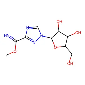 Methyl 1-ribofuranosyl-1,2,4-triazole-3-carboxamidate structure