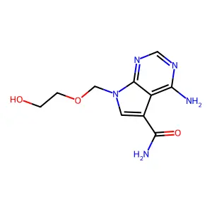 7H-Pyrrolo(2,3-d)pyrimidine-5-carboxamide, 4-amino-7-((2-hydroxyethoxy)methyl)- structure