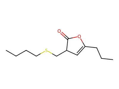 2(3H)-Furanone, 3-((butylthio)methyl)-5-propyl- structure