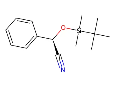 (2R)-2-[(tert-butyldimethylsilyl)oxy]-2-phenylacetonitrile structure