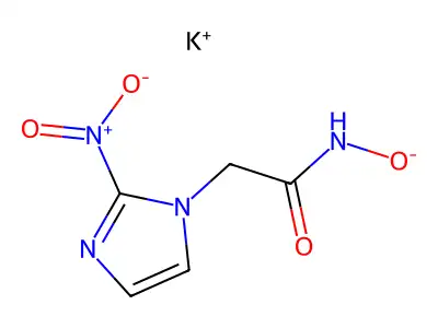 1H-Imidazole-1-acetamide, N-hydroxy-2-nitro-, monopotassium salt structure