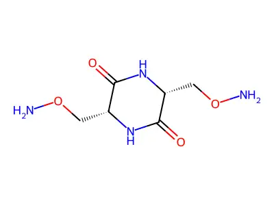 3,6-Bis(aminooxymethyl)piperazine-2,5-dione structure
