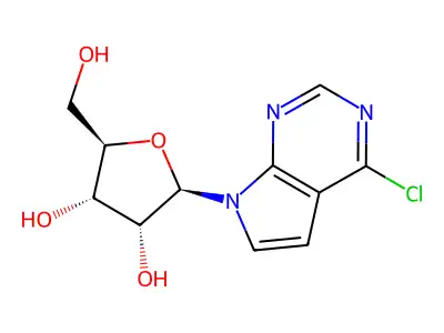 6-CHLORO-7-DEAZAPURINE-BETA-D-RIBOSIDE structure