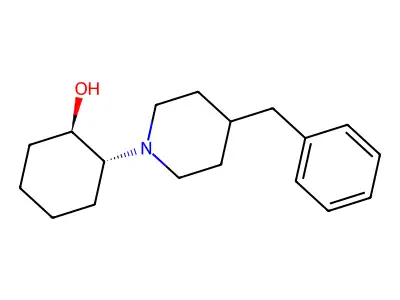 Cyclohexanol, 2-(4-(phenylmethyl)-1-piperidinyl)-, trans-(+-)- structure