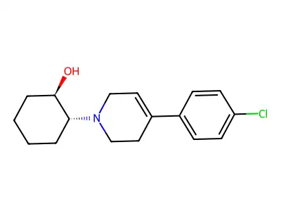 Cyclohexanol, 2-(4-(4-chlorophenyl)-3,6-dihydro-1(2H)-pyridinyl)-, trans-(+-)- structure