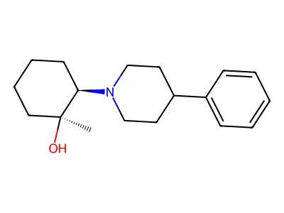 Cyclohexanol, 1-methyl-2-(4-phenyl-1-piperidinyl)-, trans-(+-)- structure