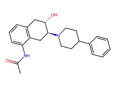 trans-(+-)-5-Acetamido-2-hydroxy-3-(4-phenylpiperidino)tetralin structure